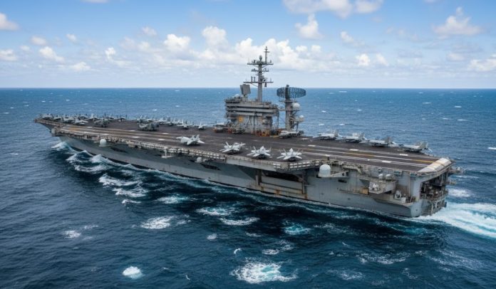 The United States has sent a large military force to Iran.