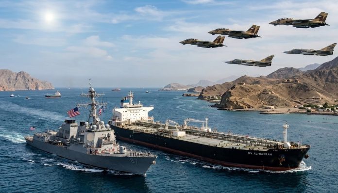 The US should show its navy that oil tankers are safely passing through the Strait of Hormuz, the Revolutionary Guards challenge