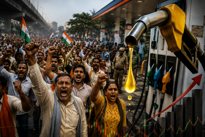 بھارت میں 4 سال بعد پیٹرول اور ڈیزل مہنگا، عوام اور اپوزیشن سڑکوں پر نکل آئے