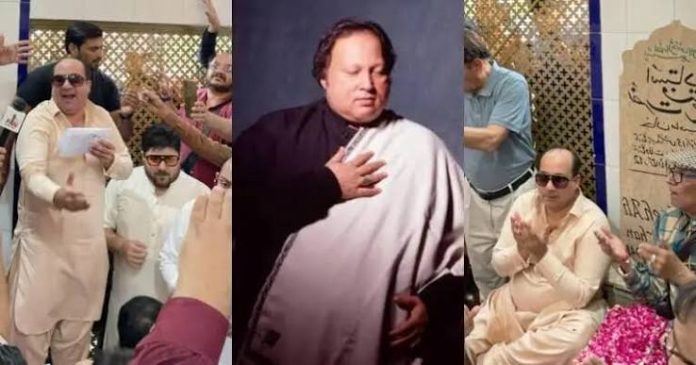 نصرت فتح علی خان کی قبر پر قوالی، راحت فتح علی خان کو تنقید کا سامنا